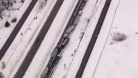 Dozens of vehicles crash in snowy Michigan pileup amid threat of third nor’easter