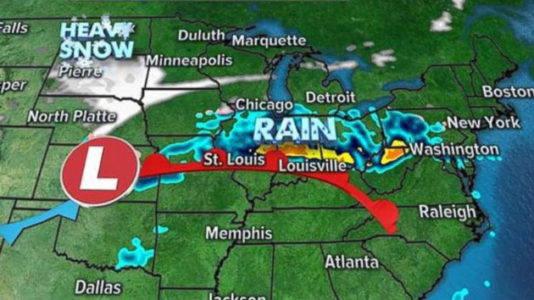 Major storm system moving across country bringing damaging wind, flash flooding
