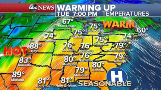 Severe weather threatens central US, while major warmup comes to East