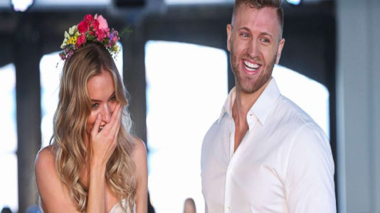 Model gets engaged on the runway during Bridal Fashion Week