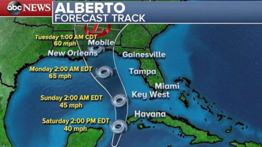 Mississippi, Florida, Alabama declare emergency ahead of storm Alberto