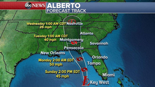 Gulf Coast prepares for Alberto as heavy rain, gusty winds hit Florida