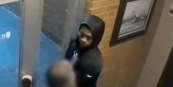 Surveillance video shows burglar punched priest who confronted him after he allegedly broke into church