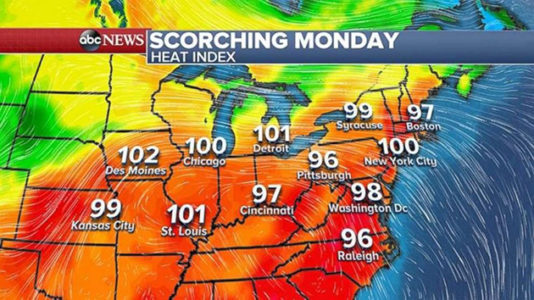 Record flooding in the Midwest as East Coast continues to heat up