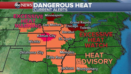Dangerous, excessive heat expanding in central US, moves into Northeast