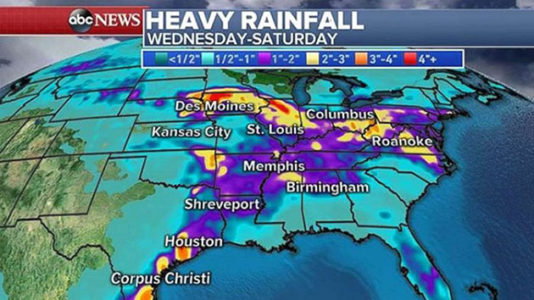 Heavy rain, flooding will continue for Midwest and South