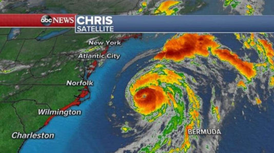 Hurricane Chris strengthens to Category 2; producing rough surf, rip currents