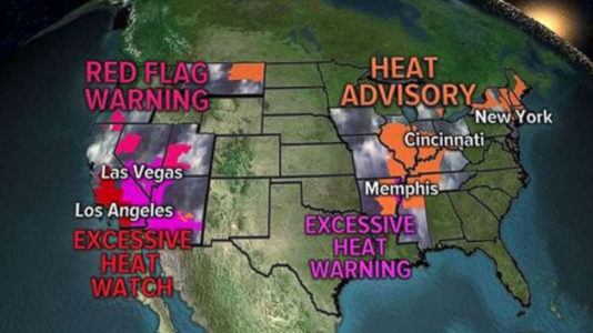 Record rainfall in Houston as searing heat lingers out West