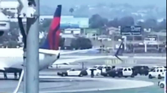 Police arrest Los Angeles man who scaled airport fence, approached plane on runway