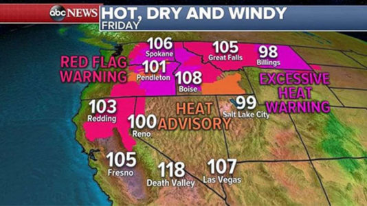 Record heat scorches the West as Northeast prepares to get soaked