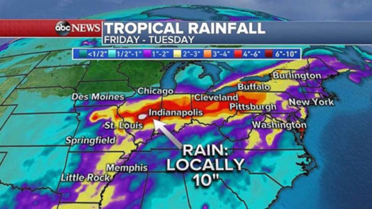 Midwest, mid-Atlantic still getting soaked from Gordon