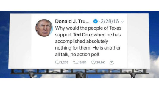 David Hogg and activists raise thousands for anti-Ted Cruz billboard featuring Trump tweets