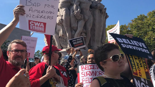 Ahead of crucial Kavanaugh vote, hundreds of protesters rally in front of Supreme Court