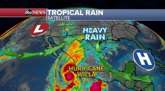 Texas expecting heavy rain after Hurricane Willa slams Mexico
