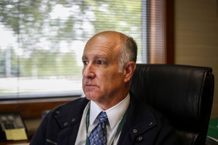 Dallas Earnshaw, director of the Utah State Hospital, sits for a portrait in his office in the administrative building on the hospital's grounds in Provo on Wednesday, May 17, 2017.