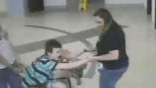 Surveillance video shows teacher, nurse dragging boy with autism