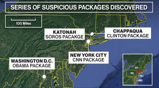 Explosive devices addressed to Hillary Clinton, Obama intercepted; CNN evacuated after suspicious package found