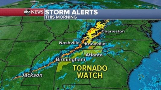 Possible tornadoes kill one in TN as storm moves east on Election Day