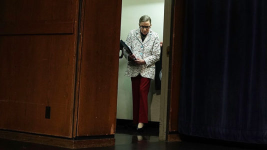 Justice Ruth Bader Ginsburg returns to the bench after suffering fractured ribs