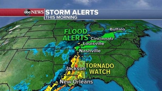 Severe weather, with damaging winds and possible tornadoes, moves east