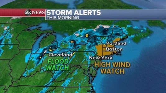 Heavy rain, strong winds moving into Northeast ahead of weekend