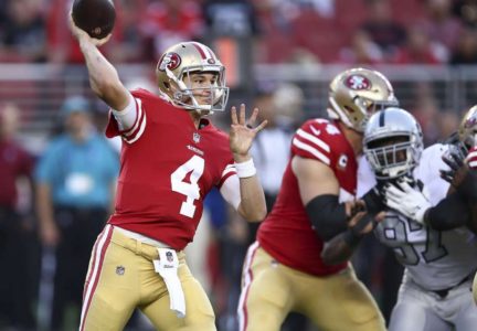 Mullens has sterling debut in 49ers 34-3 win over Raiders