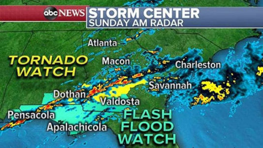 Severe weather threat moves into Southeast