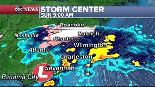 Major storm to bring heavy rain to South, snow to North Carolina