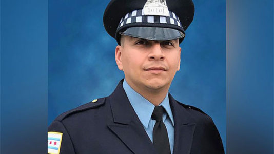 ‘Your dad was a hero’: Police officer killed by train honored in heartbreaking funeral service