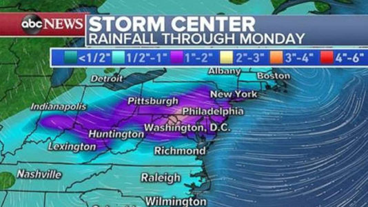 Heavy rain, potential flooding threaten East Coast over the weekend