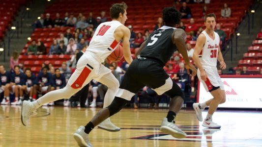 Dixie State Men’s Basketball Edges Adams State