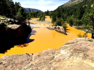 Mine waste discolors river that saw 2015 Gold King spill