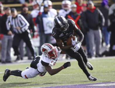 Weber State's Rashid Sadheed carries the football against Southeast Missouri during an NCAA FCS second-round playoff game Saturday, Dec. 1, 2018, in Ogden, Utah. (Den Dorger/Standard-Examiner via AP)