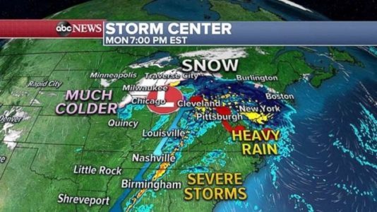 Fast-moving storm will bring rain to Northeast on New Year’s Eve