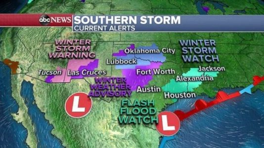 Snow, ice and rain bring headaches across southern US