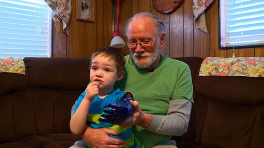 Boy, 3, loves new 3D printed arm from family friend