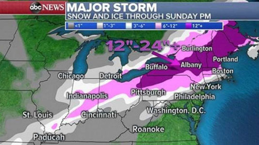 Winter storm could dump more than a foot of snow on interior Northeast