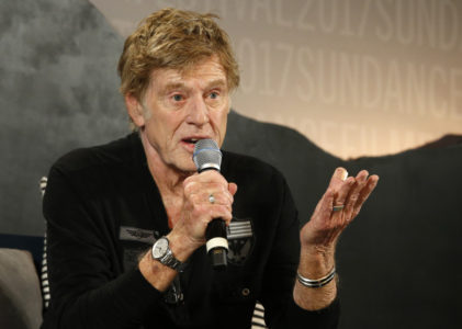 Mandatory Credit: Photo by GEORGE FREY/EPA/REX/Shutterstock (7903335a)
Robert Redford
2017 Sundance Film Festival Redford Press Conference, Park City, USA - 19 Jan 2017
Sundance Film Festival Founder and actor Robert Redford talks to the press to open the 2017 Sundance Film Festival in Park City, Utah, USA, 19 January 2017. The festival runs from 19 to 29 January.