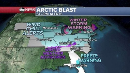 Brutal, bone-chilling cold moving into Midwest, Northeast