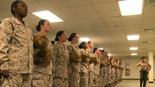 Marine Corps integrates male and female platoons during boot camp for the first time