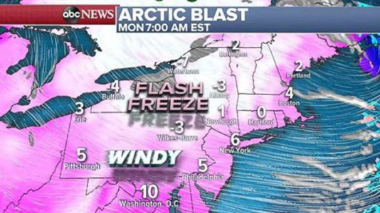 Major blast of cold air moves into Northeast after winter storm delivers snow, ice