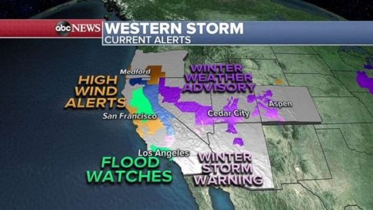Severe storms heading for West Coast, then speeding east