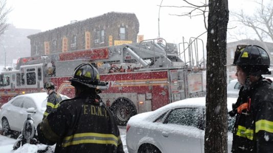 Firefighters struggle to battle blazes in brutally cold temperatures from New Jersey to Indiana