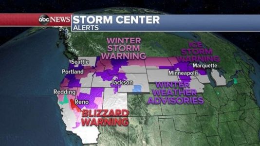 More West Coast rain and snow as East and South warm up