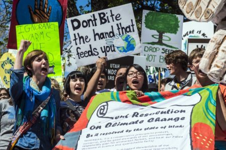Hundreds of students protest climate change at Utah capitol
