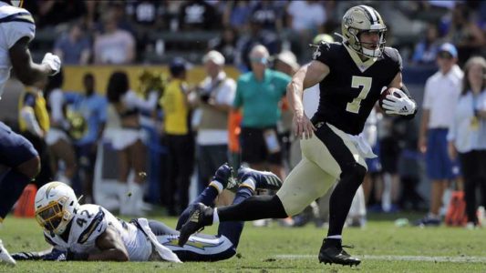 Hill rallies Saints to 19-17 victory over Chargers