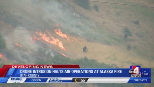 Drone halts air firefighting operations at Utah wildfire
