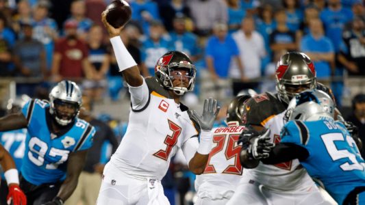 Bucs use goal-line stand to beat Panthers 20-14