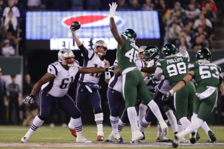 Patriots blitz Darnold, Jets 33-0 to remain undefeated