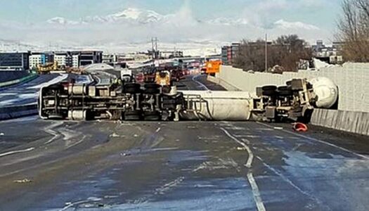Rig hauling butane overturns on Utah freeway; area evacuated
